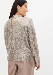 Bluse med paljetter, bonprix