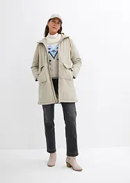 Vid vinterparkas med hette og teddyfôr, bonprix