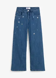 Jeans for barn med broderi, Wide Leg, bonprix