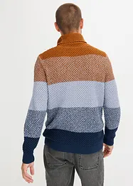 Genser med bomull, colorblocking og høy hals, bonprix