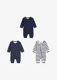 Nattdrakt til baby i ren økologisk bomull (3-pack), bonprix