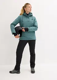 Ski-funksjonsjakke i pull on-modell med fleecefôr, vanntett, Oversized, bonprix