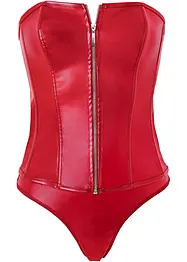 Korsett + stringtruse i imitert skinn (2-delt sett), bonprix