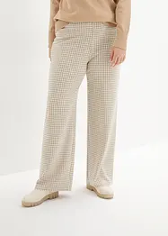 Stretchbukse med Houndstooth-mønster, Wide leg, bonprix
