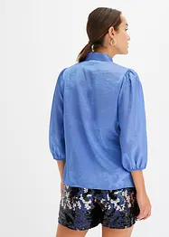 Bluse med sløyfe i materiale med glans, bonprix