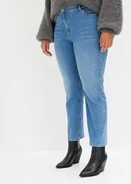 Straight-jeans med strasspynt, bonprix