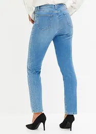 Straight-jeans med strasspynt, bonprix