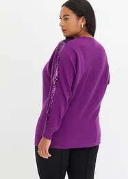 Finstrikket genser med paljetter, bonprix