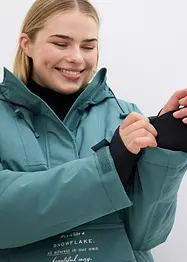 Ski-funksjonsjakke i pull on-modell med fleecefôr, vanntett, Oversized, bonprix