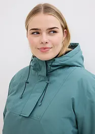 Ski-funksjonsjakke i pull on-modell med fleecefôr, vanntett, Oversized, bonprix