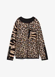 Genser med leopard-print, bonprix