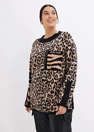 Genser med leopard-print, bonprix