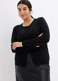 Cardigan med glitterstener, bonprix