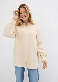 Oversized lang musselin-bluse av bomull med splitt i sidene, bonprix