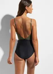 Badedrakt med cut out og volanger, bonprix
