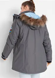 Lang jakke med hette og mange funksjoner, vannavvisende, bonprix
