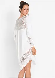 Strandtunika i viskose med blonder, bonprix