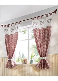 Gardin i økologisk bomull med gardinholder (1-pack), bonprix