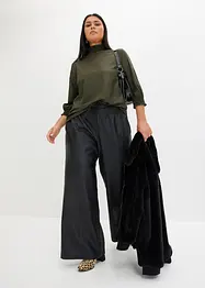 Langermet topp i imitert skinn-look, bonprix