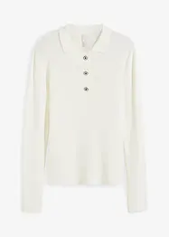 Strikket poloshirt med dekorative knapper, bonprix