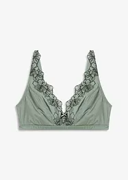 Triangel-bralette uten bøyle i glinsende materiale, bonprix