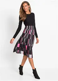 Utsvingt jacquard-strikket kjole, bonprix