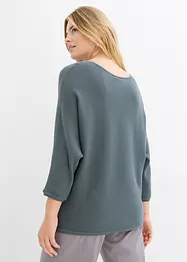 Oversized, ribbestrikket genser i viskosemiks, bonprix