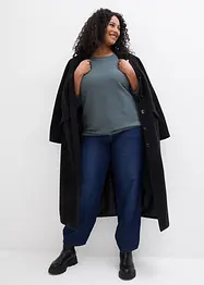 Oversized, ribbestrikket genser i viskosemiks, bonprix