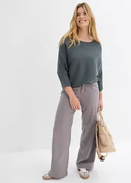 Oversized, ribbestrikket genser i viskosemiks, bonprix
