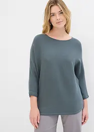 Oversized, ribbestrikket genser i viskosemiks, bonprix
