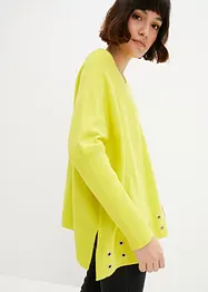 Poncho-genser med maljer, bonprix