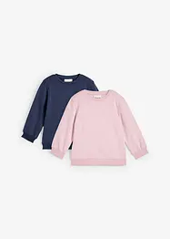 Sweatshirt i ren økologisk bomull (2-pack), bonprix