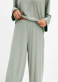 Pyjamas med vid bukse i viskose i strikket look, bonprix