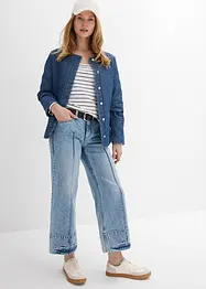 Wide Leg-jeans Mid Waist, cropped, bonprix