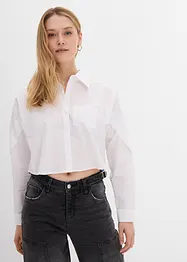 Cropped bluse i ren bomull, bonprix