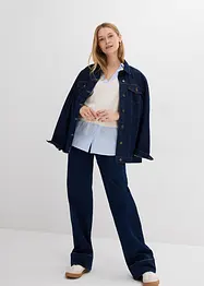Genser i finstrikk med bluse-innfelling, bonprix
