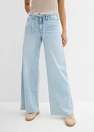 Wide Leg-jeans, Mid Waist, frynser, bonprix