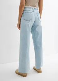 Wide Leg-jeans, Mid Waist, frynser, bonprix