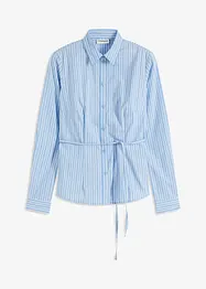 Bluse med stripemønster og smalt knytebelte, bonprix
