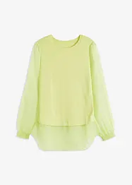 Genser med ermer i chiffon, bonprix