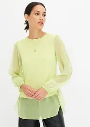 Genser med ermer i chiffon, bonprix