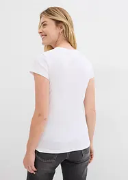 Kortermet, ribbestrikket topp med økologisk bomull (2-pack), bonprix