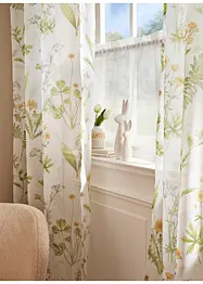 Gardin med blomsterprint, med resirkulert polyester (1-pack), bonprix
