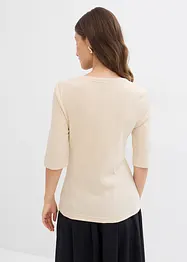 Ribbestrikket topp med økologisk bomull (2-pack), bonprix