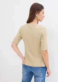 Topp i ribbemateriale med økologisk bomull (2-pack), bonprix
