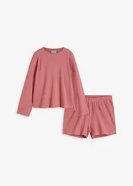 Loungewear-kosedress med shorts i vaflet jersey, bonprix