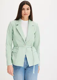 Twill-blazer med stretch og knytebelte, bonprix