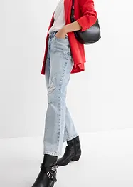 Straight-jeans, Mid Waist komfortlinning Low Stretch, cropped, bonprix