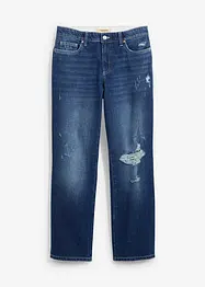 Straight-jeans, Mid Waist komfortlinning Low Stretch, cropped, bonprix