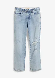 Straight-jeans, Mid Waist komfortlinning Low Stretch, cropped, bonprix